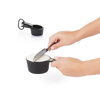 OXO Measuring Cups And Spoons Set: 10-Piece Black Teaspoon & Dry Measure Cups, Dishwasher-Safe, Lifetime Warranty