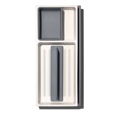 OXO Expandable Kitchen Tool Drawer Organizer: Gray Utensil Storage For Kitchen Drawers, Hand Wash, Lifetime Warranty