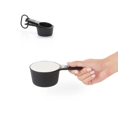 OXO Measuring Cups And Spoons Set: 10-Piece Black Teaspoon & Dry Measure Cups, Dishwasher-Safe, Lifetime Warranty