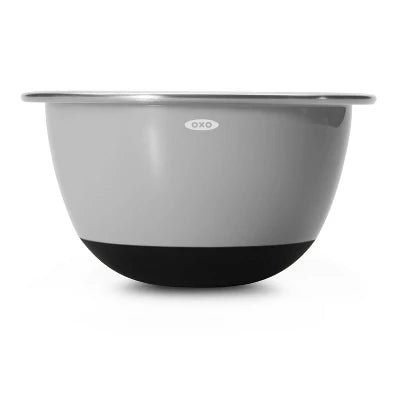 OXO 3pc Insulated Stainless Steel Mixing Bowl Set – Gray: Dishwasher-Safe, 5 Qt, 3 Qt, 1.5 Qt, Non-Slip Base