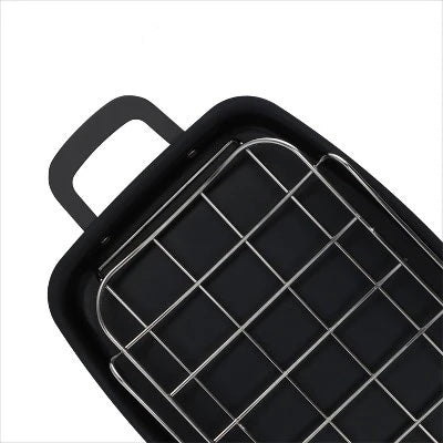 OXO 15″x10.5″ Steel Open Roaster With U-Rack Black