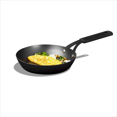 OXO 8″ Steel Open Frypan With Silicone Sleeve Black