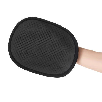 OXO Pot Holder: Silicone & Cotton, Machine Washable, Solid Pattern, Gray/Black, Kitchen Textiles, 9.8″ X 7.4″