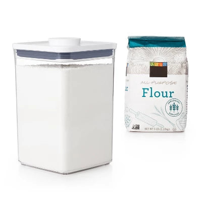 OXO POP 4.4qt Plastic Big Square Airtight Food Storage Container Clear