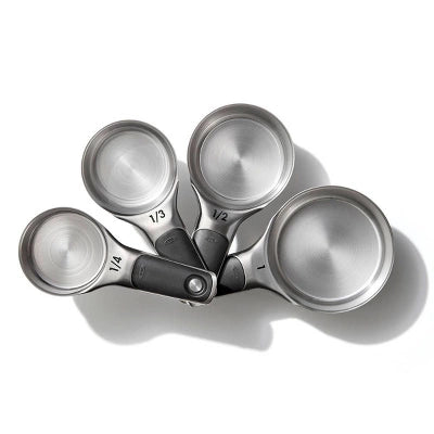 OXO 4pc Stainless Steel Magnetic Measuring Cups Set Black: Nesting Design, Dishwasher-Safe, Includes 1 Cup To 1/4 Cup
