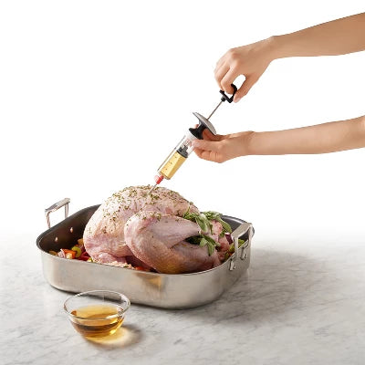 OXO Flavor Injector For Meat & Poultry: Turkey Marinade Syringe, Dishwasher-Safe, Black, 2 Oz Capacity