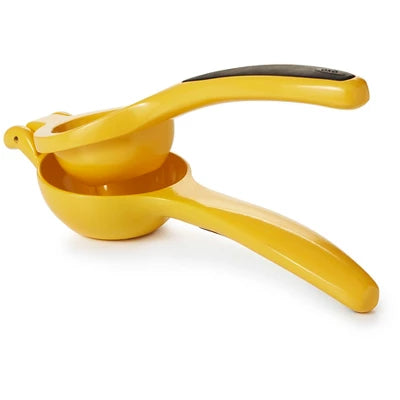 OXO Softworks Citrus Squeezer: Aluminum Handheld Lemon & Lime Juicer, Dishwasher-Safe, Yellow