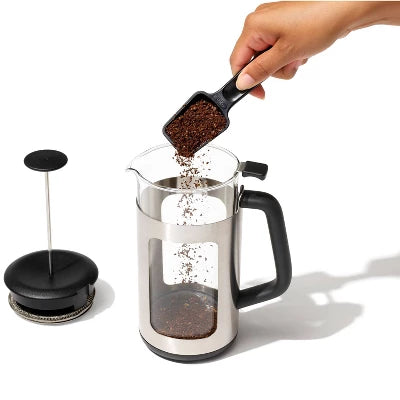 OXO 8 Cup French Press Coffee Maker – Black – 11294500: Stainless Steel & Glass, Nonslip Base, Manual, Hand Wash