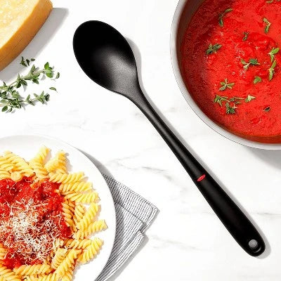 OXO 3pc Nylon Utensil Set Black: Kitchen Utensils With Soft-Grip Handle, Includes Pasta Spoon & Slotted Turner