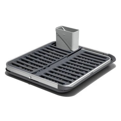 OXO Compact Folding Dish Rack: Gray Freestanding Dish Drying Rack, Hand Wash, 21″ Depth, 15″ Width, 3.3 Lbs