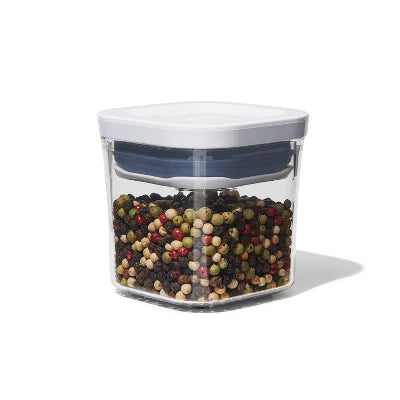 OXO POP 4pk Plastic Mini Square Food Storage Container Set White