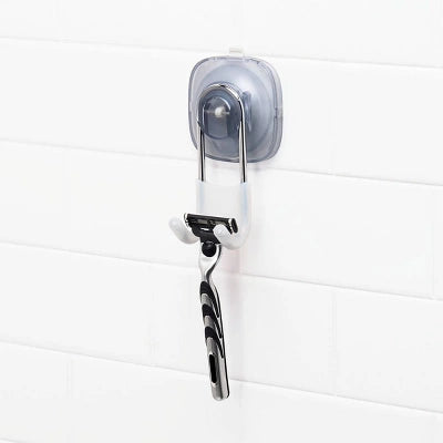 OXO Stronghold Suction Hook: Stainless Steel & Silicone, Bathroom Organizer, Holds Firmly