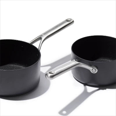 OXO 4pc Ceramic Pro Non-Stick Sauce Pan Set Gray: Aluminum Cookware, Dishwasher-Safe, Induction & Gas Compatible