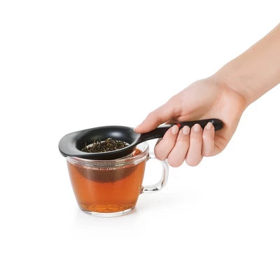 OXO 3″ Mini Strainer: Stainless Steel Mesh, Dishwasher-Safe, Black Handle, Tea & Matcha Sifter, 2.5 Volume Capacity