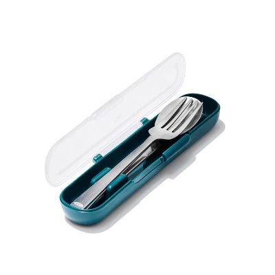 OXO Prep And Go Utensils With Case: Travel Reusable Utensil Set, Stainless Steel & Plastic, Dishwasher-Safe, Adult Use