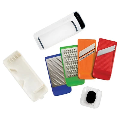 OXO Complete Grate And Slice Set: Multicolor Kitchen Grater & Slicer With Soft-Grip Handle, Dishwasher-Safe, 7 Pieces