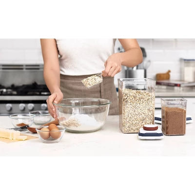 OXO Pop 6pc Baking Airtight Food Storage Container Set: Dishwasher-Safe, Silicone & ABS Lids, White
