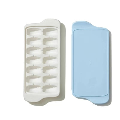 OXO 2pk Ice Cube Tray Light Blue: Plastic, 14 Cavities, Dishwasher-Safe, Ice Tray With Lid