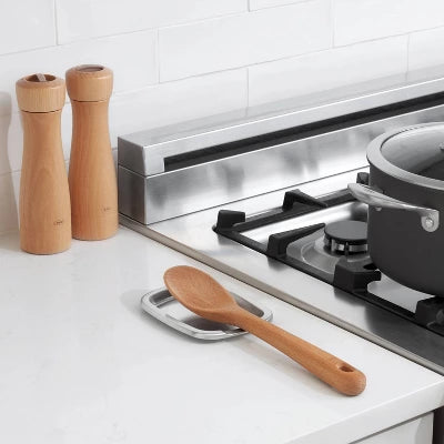 OXO Stainless Steel Spoon Rest: Silicone Utensil Holder For Stove, Dishwasher-Safe, Light Silver
