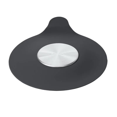 Bath Tub Drain Stopper Gray – OXO: Silicone & Stainless Steel, Easy Removal, Fits Standard Tubs
