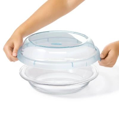 OXO Glass Deep Dish Pie Plate With Lid: Round Pie Pan & Carrier, Dishwasher-Safe, 44.8 Volume Capacity