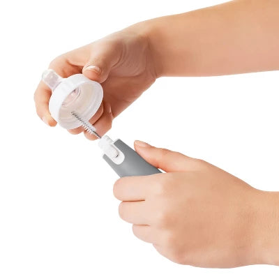 OXO TOT Bottle Brush With Bristled Cleaner & Stand – Gray