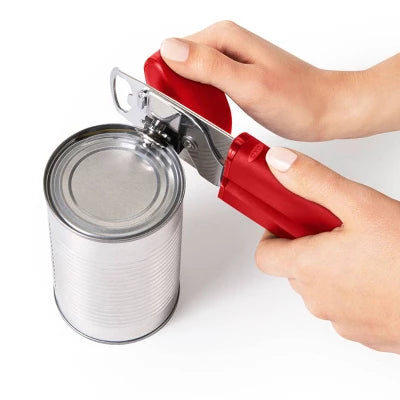 OXO Stainless Steel Soft Handle Can Opener Red: Manual Kitchen Tool, Hand Wash, Freestanding, Lifetime Warranty