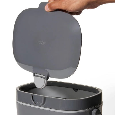 OXO 1.75g Plastic Easy Clean Compost Bin Gray: Indoor Kitchen Countertop Trash Can, 1.75 Gallon Capacity