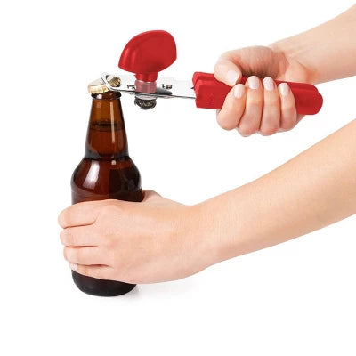 OXO Stainless Steel Soft Handle Can Opener Red: Manual Kitchen Tool, Hand Wash, Freestanding, Lifetime Warranty