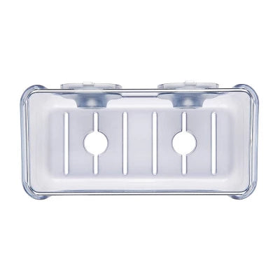 OXO Stronghold Suction Large Basket: Stainless Steel & Plastic Shower Organizer With Suction Grip