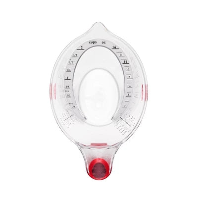 OXO 2 Cup Angled Measuring Cup: Clear Plastic, Dishwasher-Safe, Lifetime Warranty, 7″ Width, 4.1″ Height