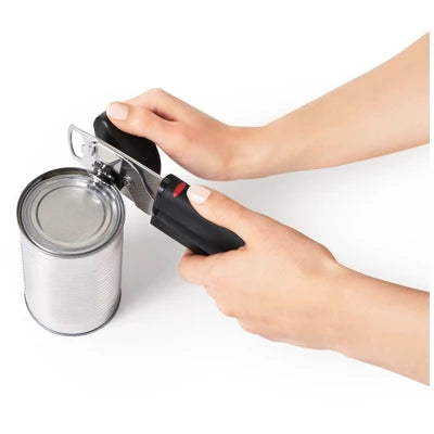 OXO Soft Handled Can Opener: Good Grips, Stainless Steel, Manual, Soft-Grip Handle, Hand Wash, Freestanding, Black