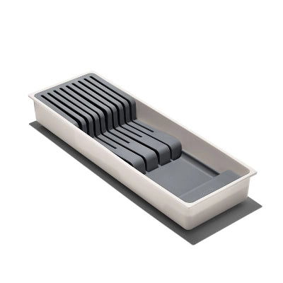 OXO In Drawer Knife Organizer: Utensil Storage, Knife Holder, Drawer Insert, Kitchen Organizer, Gray/White, Hand Wash