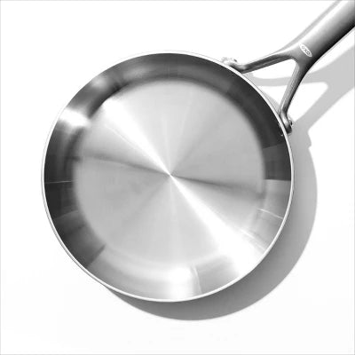 OXO 2pc Mira Tri-Ply Stainless Steel Frypan Set Silver: Cookware Set, Kitchen, Dishwasher-Safe, Gas & Induction Compatible