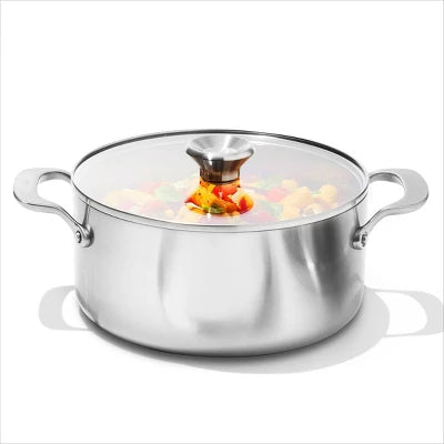 OXO 5qt Mira Tri-Ply Stainless Steel Casserole With Lid Silver