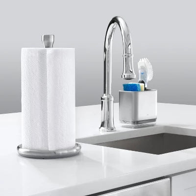 OXO Steady Paper Towel Holder: Stainless Steel, Light Silver, 13.5″ Height
