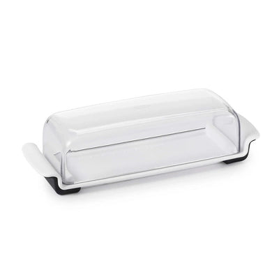 OXO Softworks Butter Dish: White Polypropylene Butter Holder, Dishwasher-Safe, 2-Piece Set, 7.80″ Width