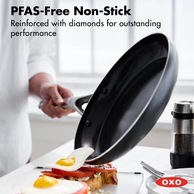 OXO Agility Series 10pc Ceramic Nonstick Aluminum Cookware Set Black: Induction Compatible, Dishwasher-Safe, Lifetime Warranty