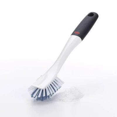 OXO Dish Brush: Nylon Kitchen Scrubber, Reusable Cleaning Tool, White, 11″ Height
