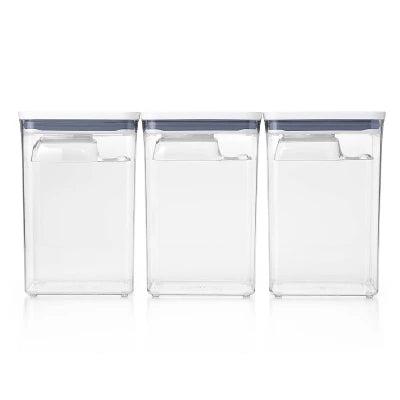 OXO Pop 6pc Bulk Airtight Food Storage Container Set: Dishwasher-Safe, 4.4 Qt Capacity, Silicone & ABS Lid