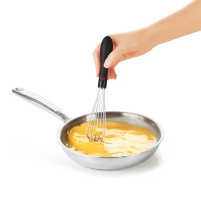 OXO 9″ Softworks Whisk: Stainless Steel & Thermoplastic, Dishwasher-Safe Kitchen Tool, Small Balloon Wire Whisk