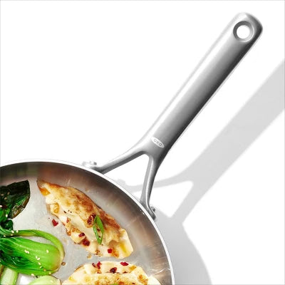 OXO 9.5″ Mira Tri-Ply Stainless Steel Skillet With Lid Silver