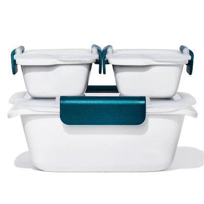 OXO Prep And Go 10pc Starter Food Storage Container Set Blue
