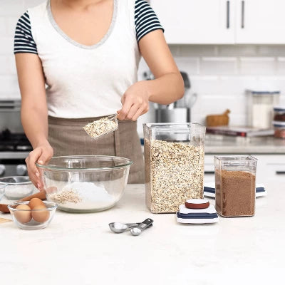 OXO Pop 6pc Baking Airtight Food Storage Container Set: Dishwasher-Safe, Silicone & ABS Lids, White